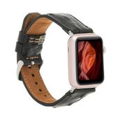 Plm DE5 Siyah 42-44-45 mm Apple Watch Uyumlu Deri Kordon