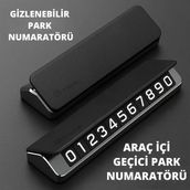 Polham Deri Ve Metal Araç İçi Geçici Park Telefon Numaratörü, Gizlenebilir Numaratör, Manyetik Numaralı