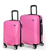 Polo Sky Elmas Pembe Kabin+Orta 2'li Valiz Seti