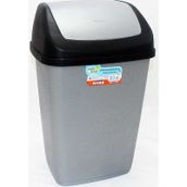 Polytime Magnum Klink Sallanır Kapak Ofis Banyo Mutfak Bahçe Çöp Kutusu Kovası / 20 Litre / Gri / 47x30x23 Cm.