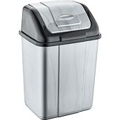 Polytime Magnum Sallanır Kapak Klink Ofis, Banyo, Mutfak Plastik Çöp Kutusu Kovası - 10 Litre - Gri - 37x24x19 Cm.