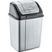 Polytime Magnum Sallanır Kapak Klink Ofis, Banyo, Mutfak Plastik Çöp Kutusu Kovası - 20 Litre - Gri - 47x30x23 Cm.
