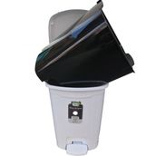 Polytime Pedallı Basmalı İç Kovalı Ofis, Banyo, Mutfak Plastik Çöp Kutusu Kovası - 6 Litre - Beyaz - 28x22x22 Cm.