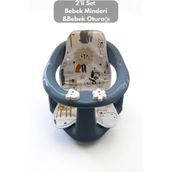 PONÇİK STORE 2'li Bebek Banyo Oturağı Ve Minder Seti - Vakum Taban Mama Oturağı, Oturak Minderi Hediyedir