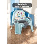 PONÇİK STORE Bebek Tuvalet Alıştırma Lazımlığı Tutma Kollu Koltuk Tipi Çocuk Lazımlık