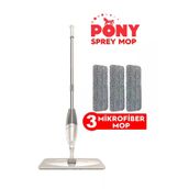 Pony 3'lü Krem Sprey Mikrofiber Mop