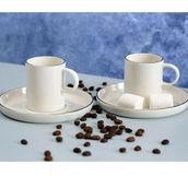 Porland 04ALM006988 8 Parça Chopin Platin Kahve Takımı