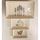 Porland 11-13-19 cm Forest 3 Parça Kahvaltı Meze Tabağı