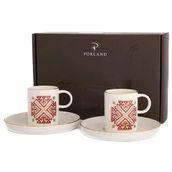 Porland Arabesque Desen 6 2 Kişilik 85 cc Kahve Takımı