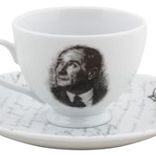 Porland Atatürk 80 cc 6 Adet Tabaklı Kahve Fincanı