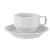 Porland Collet Beyaz 150 cc Tabaklı Çay Fincanı