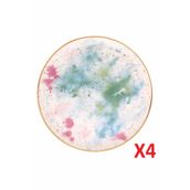Porland Cosmos Desen 24 cm 4'lü Düz Tabak