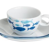 Porland Deep Blue Desen3 Tabaklı 285 cc Çay Fincanı