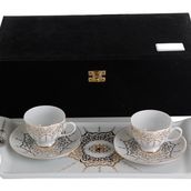Porland Ferhest Gold 5 Parça 2 Kişilik Kahve Takımı