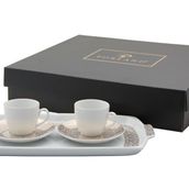 Porland Gold Bordür 80 cc 5 Parça 2 Kişilik Kahve Takımı
