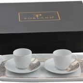 Porland Golden 80 cc 5 Parça 2 Kişilik Kahve Takımı