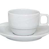 Porland Halley Beyaz 150 cc Tabaklı Çay Fincanı