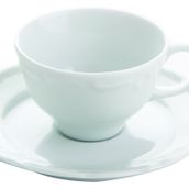Porland Maria Beyaz Tabaklı 180 cc 6 Adet Çay Fincanı