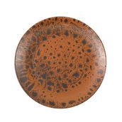 Porland Moire Kahverengi 25 cm Düz Tabak