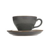 Porland More Grace Seasons Koyu Gri 365 cc 6 Adet Tabaklı Çay Fincanı