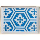 Porland Morocco Desen 2 Mavi 18x13 cm Porselen Kahvaltı Tabağı