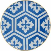 Porland Morocco Serisi Desen 2 Mavi 17 cm Düz Tabak