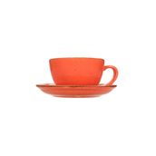 Porland New Standard Seasons Turuncu 200 cc 6 Adet Tabaklı Çay Fincanı