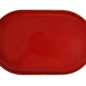 Porland Seasons Kırmızı 32 cm Porselen Kayık Tabak