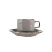 Porland Seasons Koyu Gri 190 cc Tabaklı Çay Fincanı