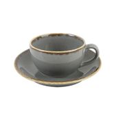 Porland Seasons Koyu Gri 207 cc Tabaklı Çay Fincanı