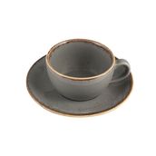 Porland Seasons Koyu Gri 250 cc 6 Adet Tabaklı Çay Fincanı
