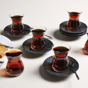 Porland Seasons Siyah 12 Parça 6 Kişilik Çay Takımı