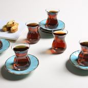 Porland Seasons Turkuaz 12 Parça 6 Kişilik Çay Takımı