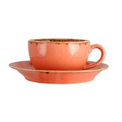 Porland Seasons Turuncu 250 cc Tabaklı Çay Fincanı