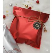 Poros Store Hediye Paketi 5 adet 40x60 Büyük Boy Kırmızı Hazır Yapışkanlı Hediye Poşeti (Kazak,sweatshirt uygun)