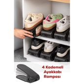Porsima 5301 10Lu Ayakkabı Rampası Ayakkabı Düzenleyici Dolap İçi Organizer- Siyah