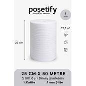 POŞETİFY 25CMX50METRE Rulo Şilte | Taşınma Tabak Arası Cam Bardak Sarma | Koruyucu Ambalaj Malzemesi | 1MM