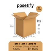 Poşetify Çift Oluklu Koli 40x30x30 | 10’lu Set | Taşınma ve İhracat Kolisi