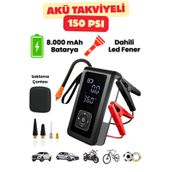 Post Alley 8000MAH Dijital Ekranlı Araba Akü Takviye'li Kompresör Araç Lastik Şişirme Hava Pompası