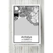 Postermanya Antalya Harita Dekoratif 70x100 cm Tasarım Poster