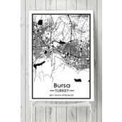 Postermanya Bursa Harita Dekoratif Tasarım 40x60 cm Poster