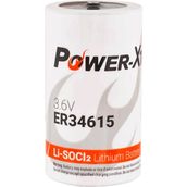 Power-xtra 3.6V ER34615 D Size Li-SOCI2 Lithium Pil