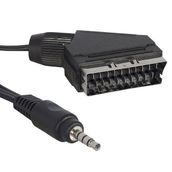 Powermaster 1.2 m Kısa Jack Uydu Alıcısı AV 3.5 mm Stereo Erkek-Scart Kablo
