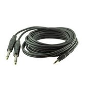 Powermaster 3.5 mm Stereo E-2x6.3 mm Mono 3 m Erkek Kablo