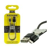 Powermaster Dataline Android Serisi Type C Aparatlı Örgülü Kısa Şarj Kablosu