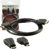 Powermaster HDMI Kablo 3in1 Set 1.5 Metre (Hdmı+Micro Hdmı+Mini Hdmı) - Siyah