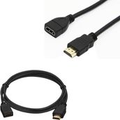 Powermaster HDMI Kablo Erkek-Dişi Uzatma 30 cm Siyah Plastik Malzeme ile Dayanıklı