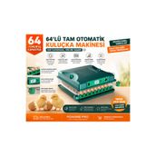 PowerS-Pro 64 Yumurta Tam Otomatik Kuluçka Makinesi Dijital Isı Nem Kontrollü Otomatik Çevirme Sistemli