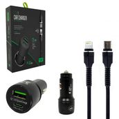 Powerway CC-35 PD18W iPhone Telefon Araç Şarj Başlık Type-C To Kablo
