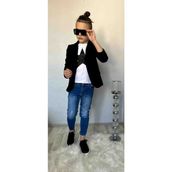 Poyraz Fashion Kids Erkek Çocuk Kot Pantalon Ceket ve Tişört Takım Bayramlık Kombin - 6 - 7 Yaş - 000-Siyah